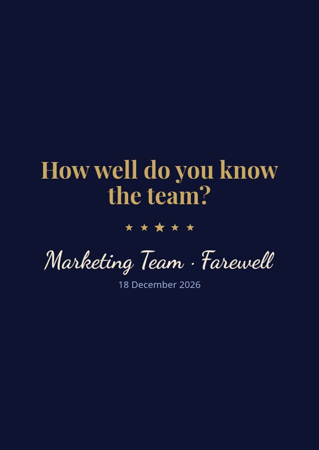 How Well Do You Know the Team? — quiz cards for the farewell party or the team day