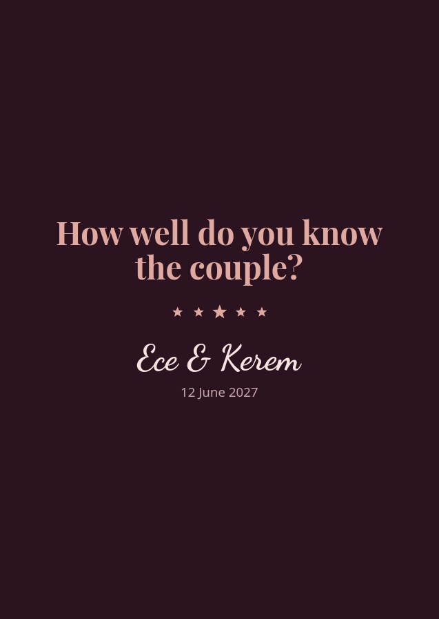 How Well Do You Know the Couple? — quiz cards for the wedding or the engagement