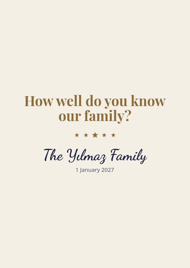How Well Do You Know Our Family? — quiz cards about your own family