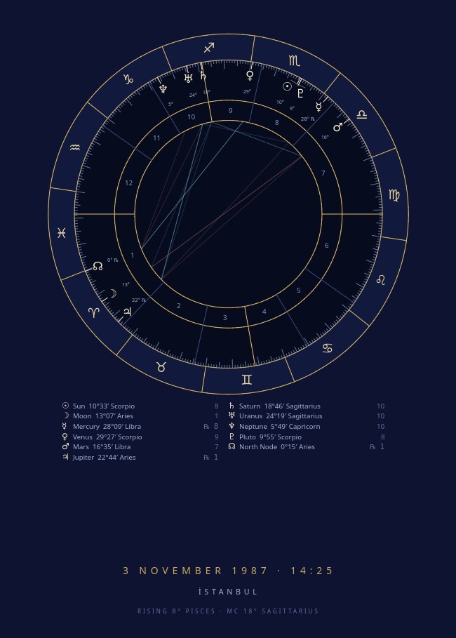 Birth Chart — the sky at the moment you were born