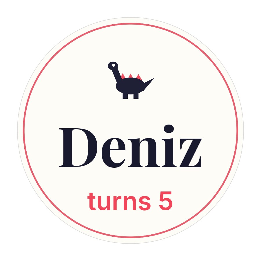 Birthday Stickers — your child’s name and age, for the party favours