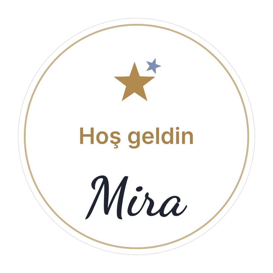 Hoş Geldin Bebek Etiketi — bebeğin adı, baby shower ve mevlit hediyelerine