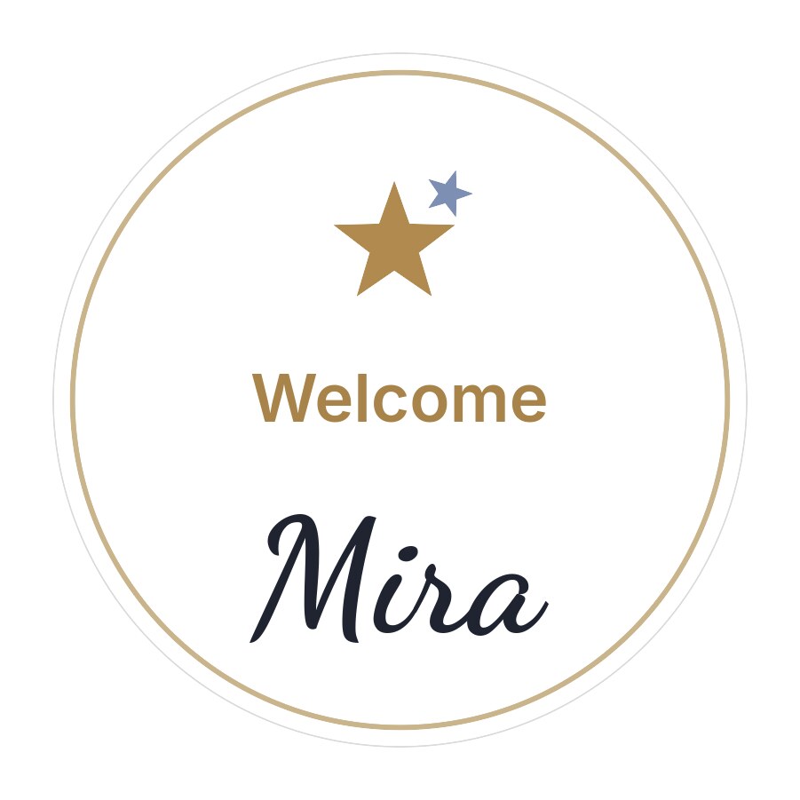 Welcome Baby Stickers — the baby’s name, for baby-shower and welcome favours