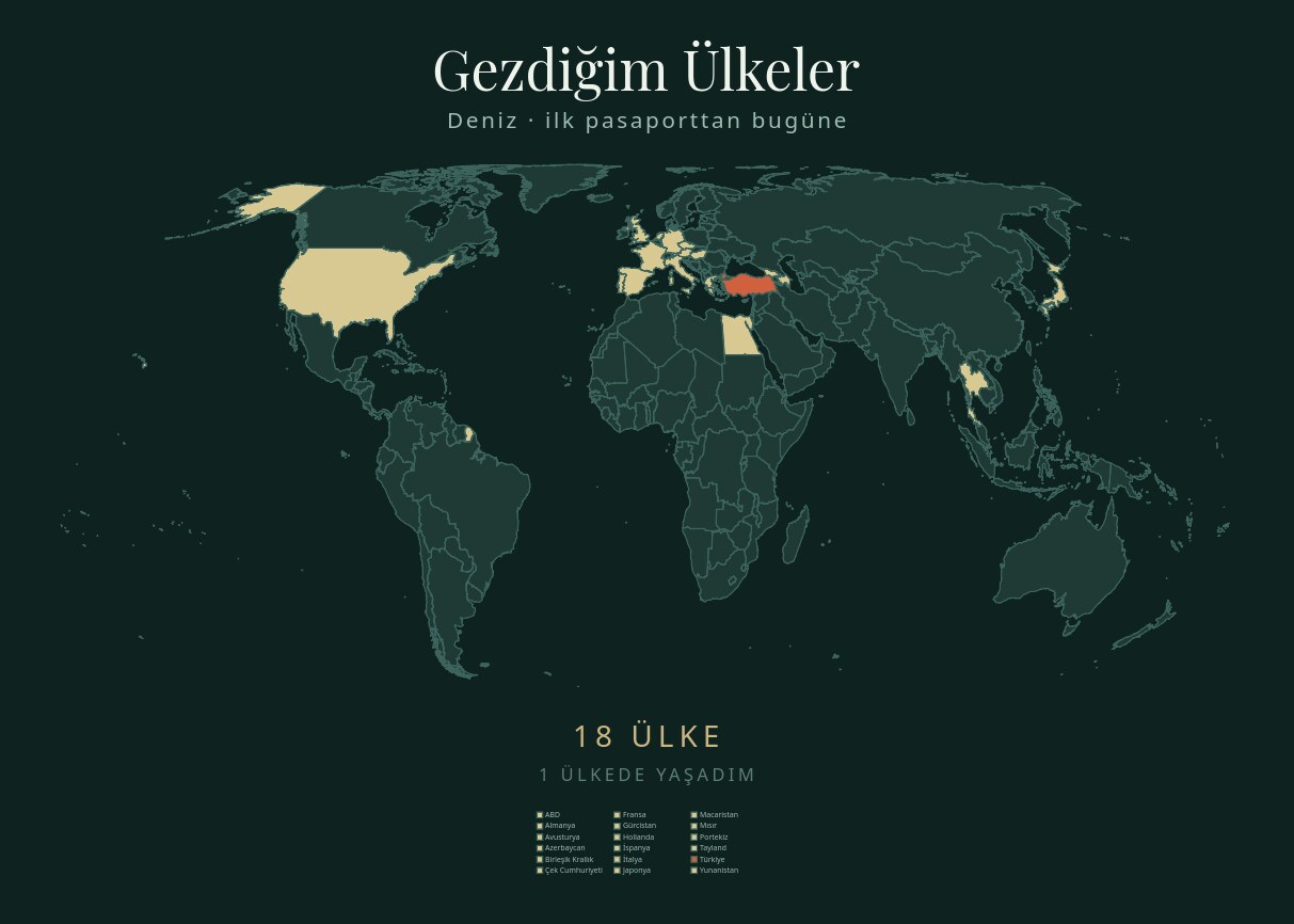 Gezdiğim Ülkeler Haritası