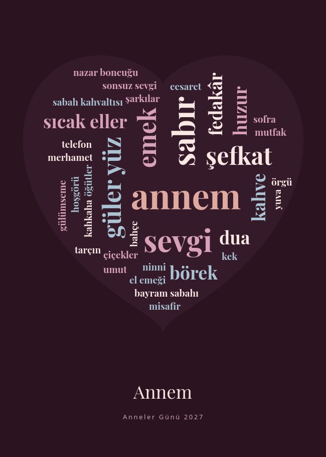 Kelime Bulutu — sizi anlatan kelimeler, tek yaprakta